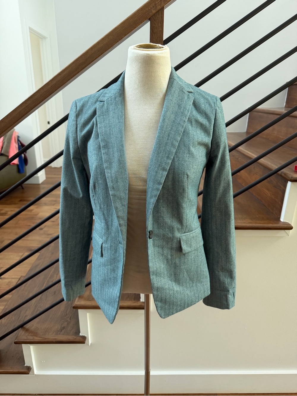 Banana Republic Tailored Women's Teal Blazer - Classic Single-Button Suit Jacket